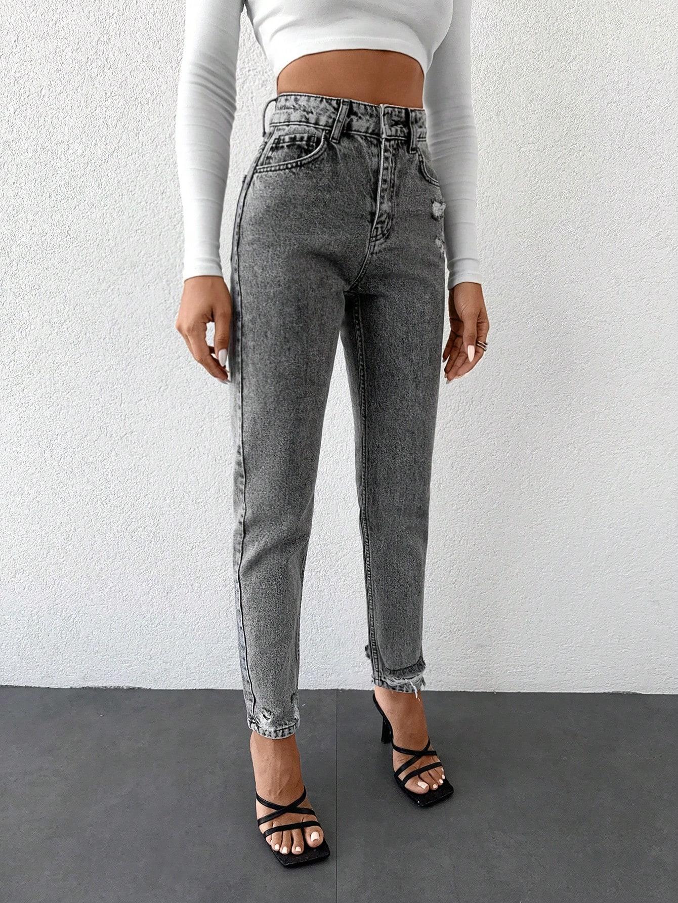 SZARE SPODNIE JEANS 
