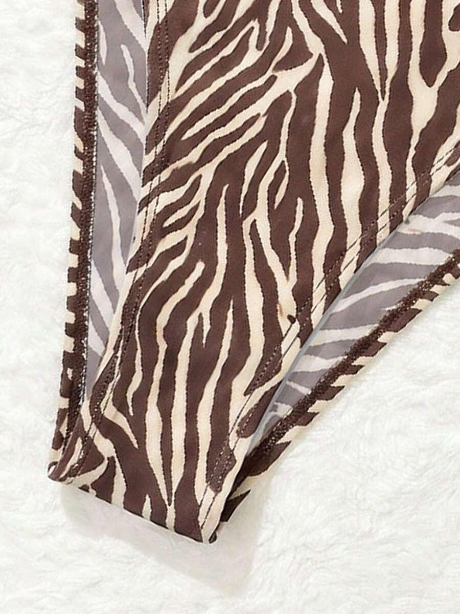 dwuczęściowy strój kąpielowy komplet animal print