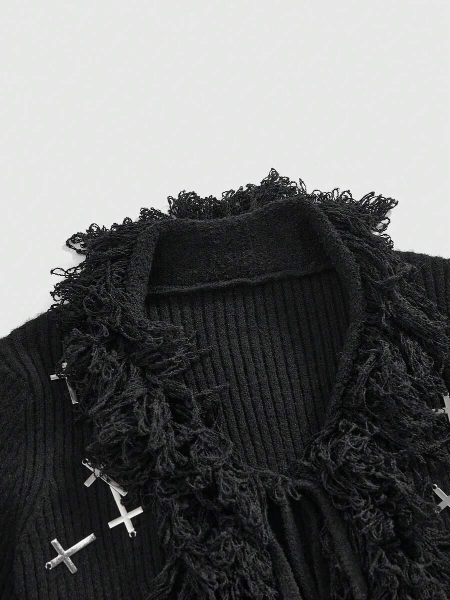 sweter frędzle zdobienie