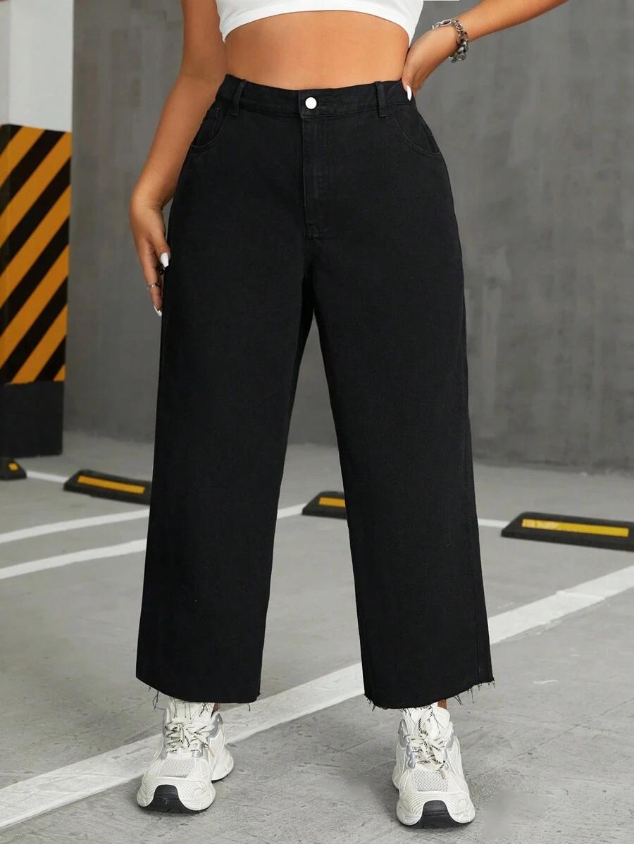 CZARNE SPODNIE JEANS BOYFRIEND 