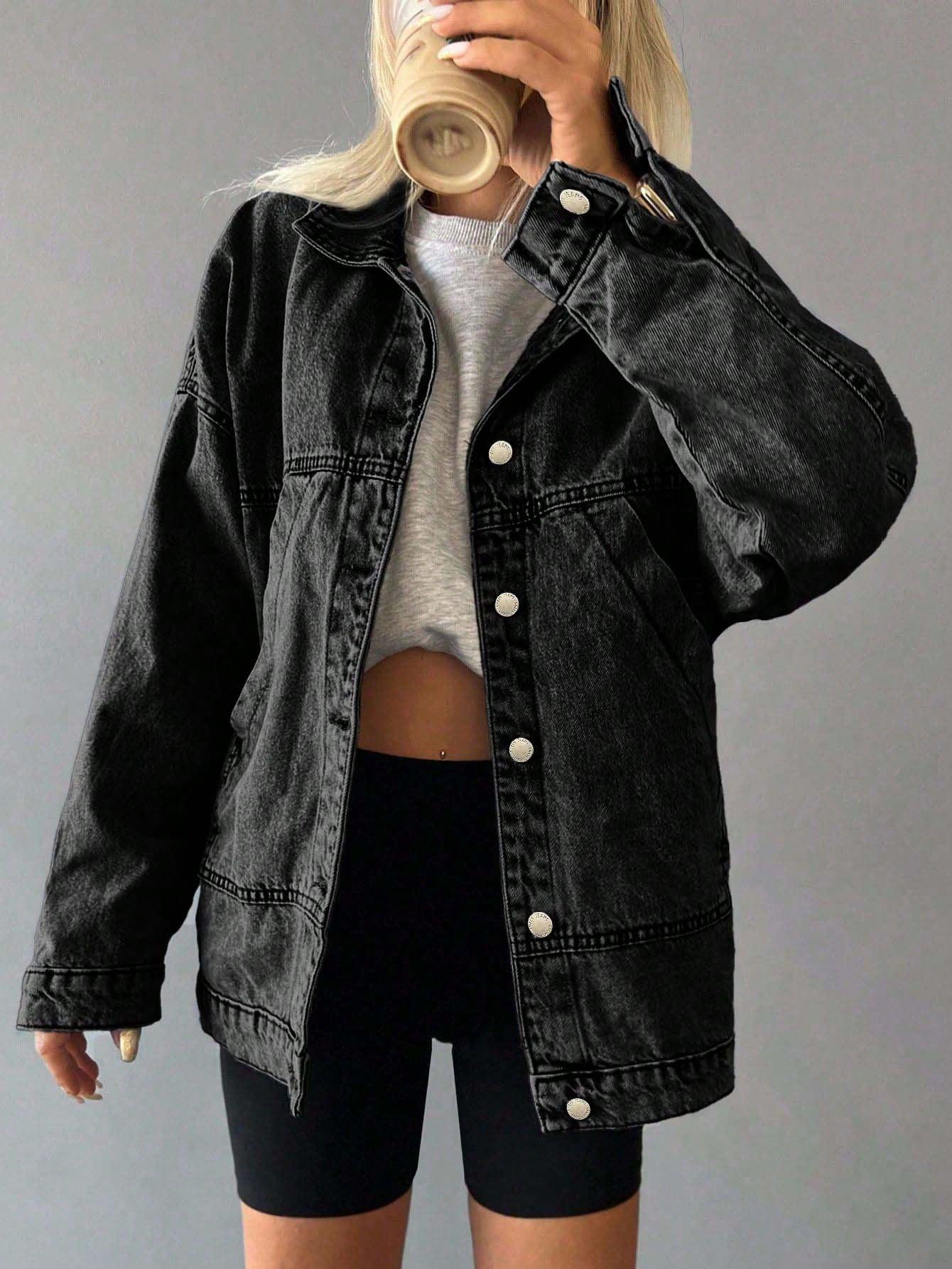 CZARNA KURTKA JEANS