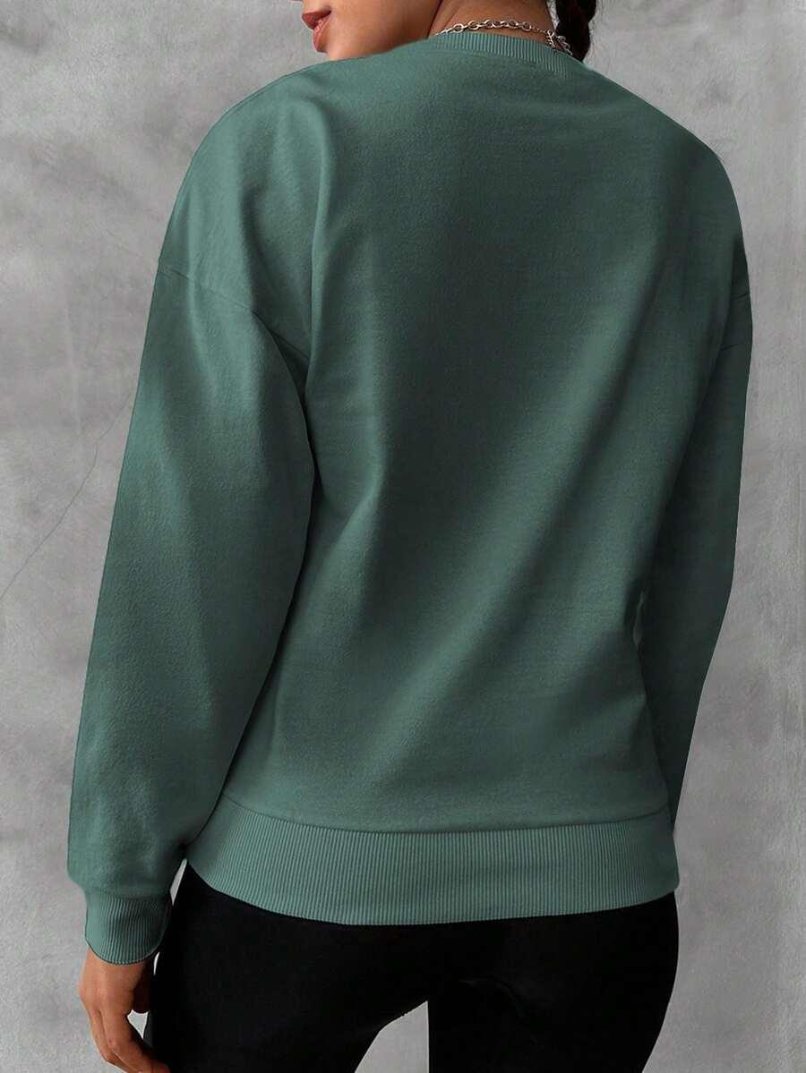 ZIELONA BLUZA OKRĄGŁY DEKOLT