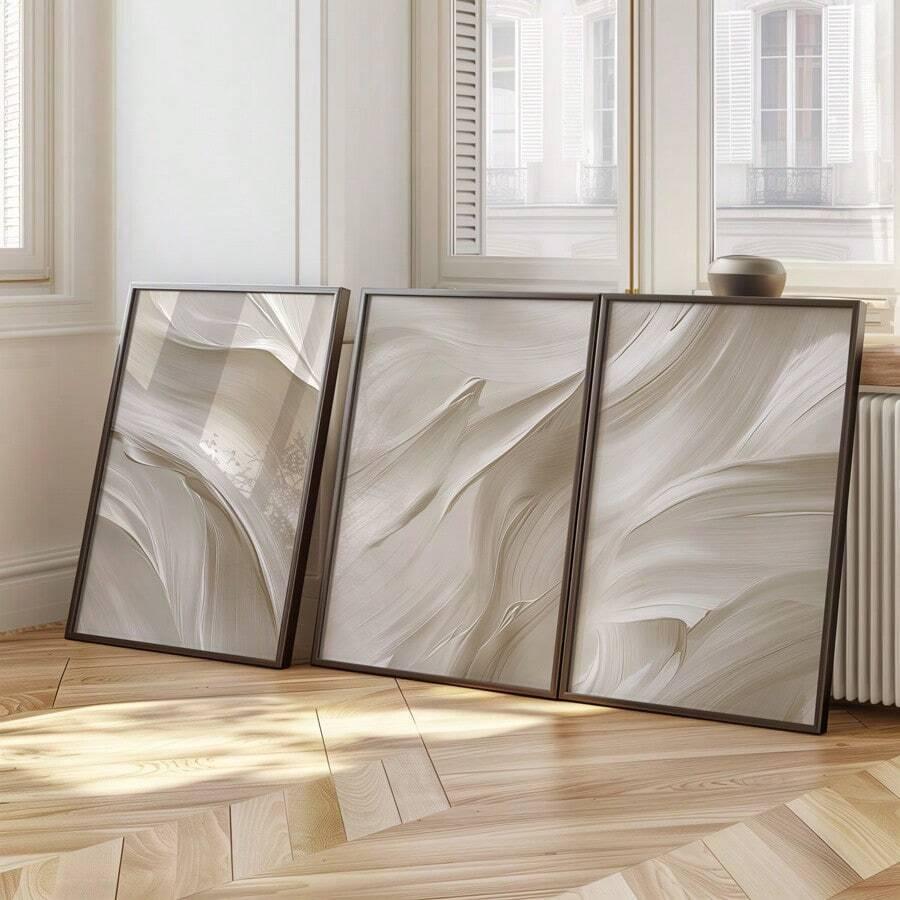 beżowy plakat 3-pack