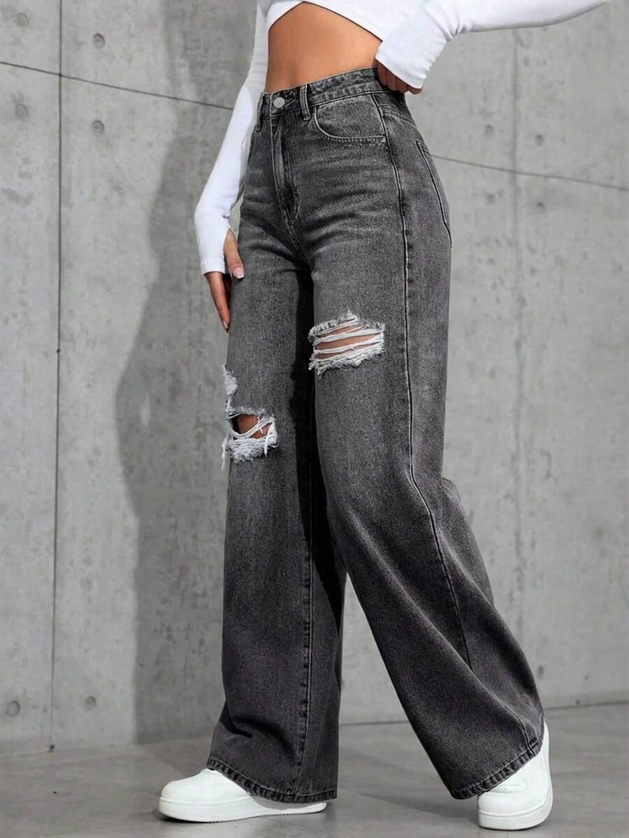 szare spodnie jeans