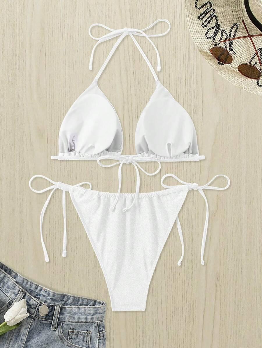 BIAŁE DWUCZĘŚCIOWE BIKINI DAMSKIE