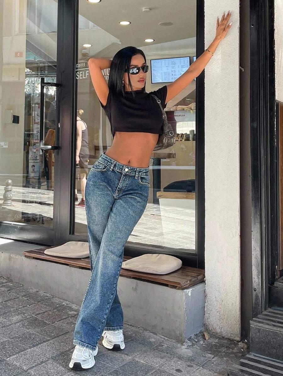SPODNIE JEANS PROSTA NOGAWKA
