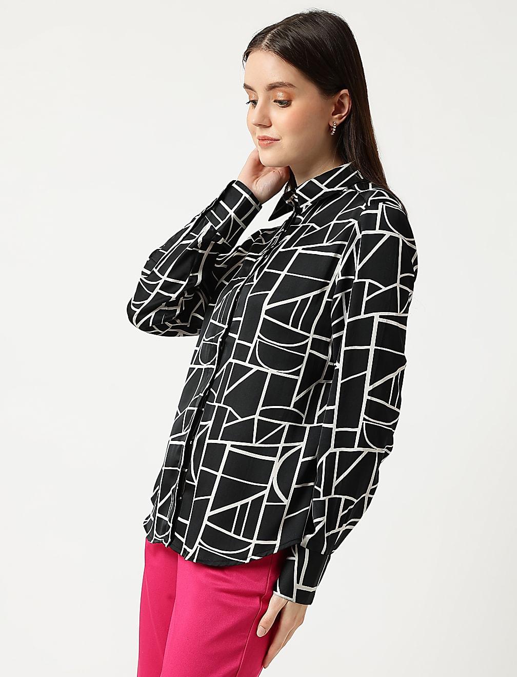 koszula wzór kontrast T41-3368K-Y4