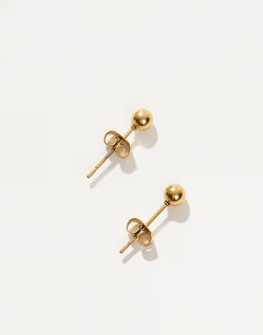 pozłacane drobne kolczyki kuleczki 4mm