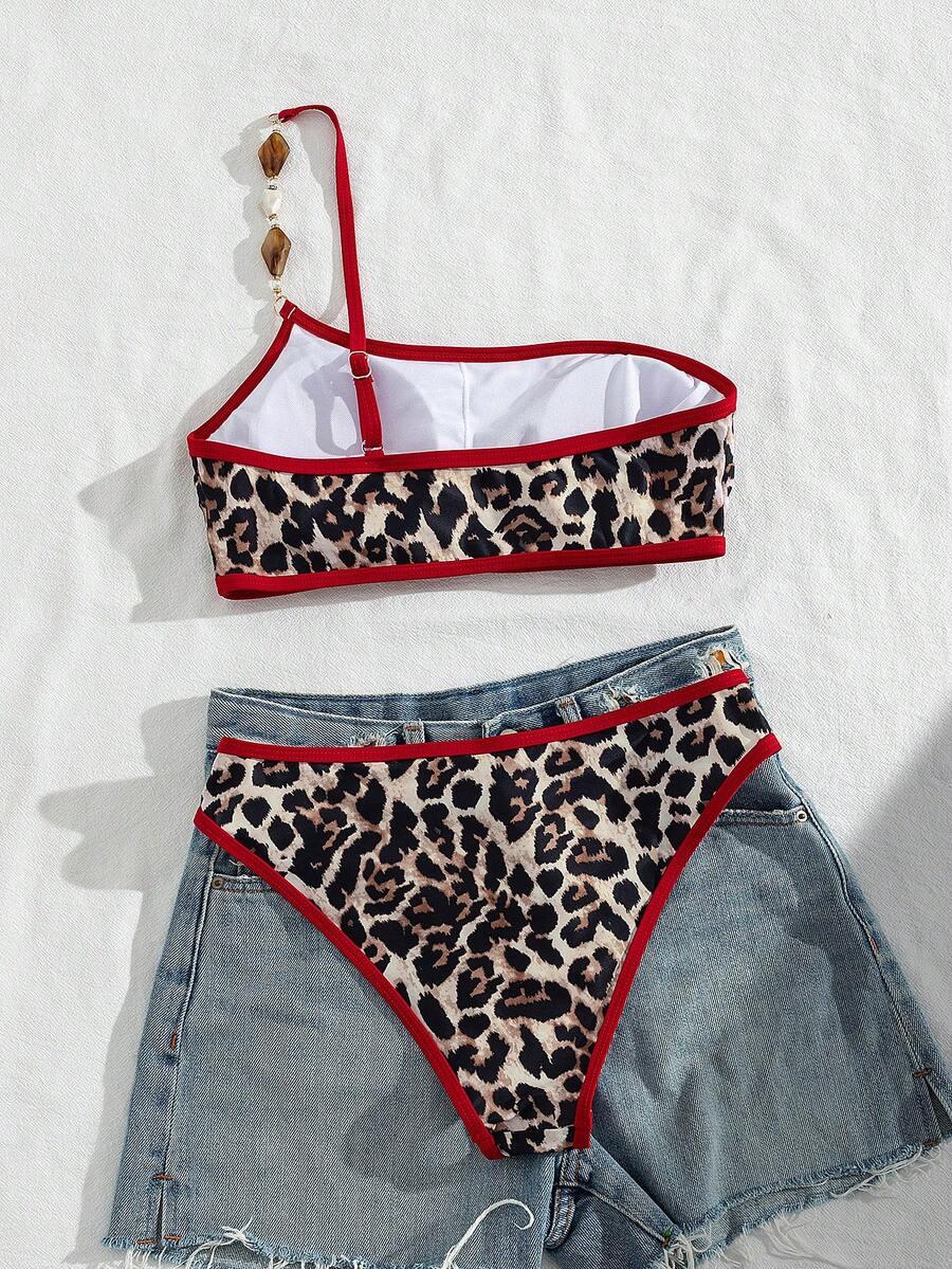 dwuczęściowy strój kąpielowy animal print