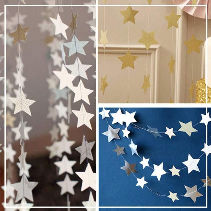 srebrna girlanda gwiazdy 3-pack