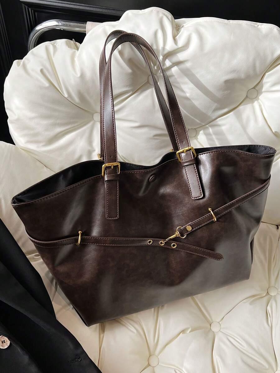 BRĄZOWA TOREBKA SHOPPER