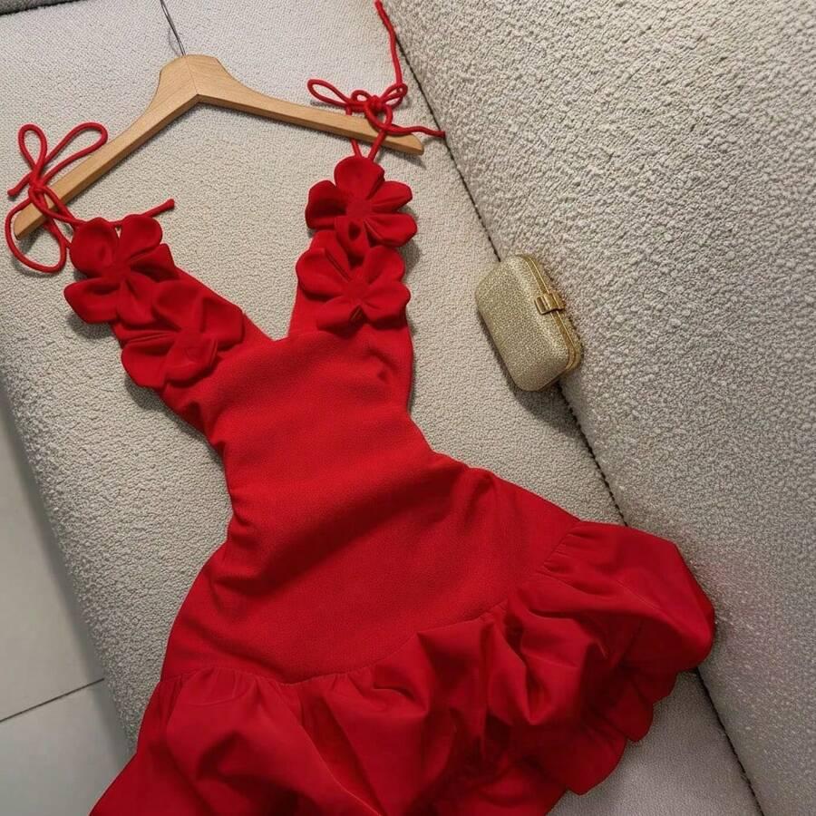 CZERWONA MINI SUKIENKA