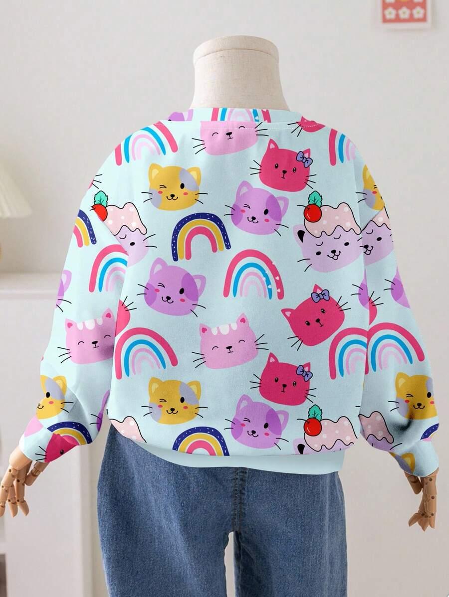 bluza nadruk okrągły dekolt 