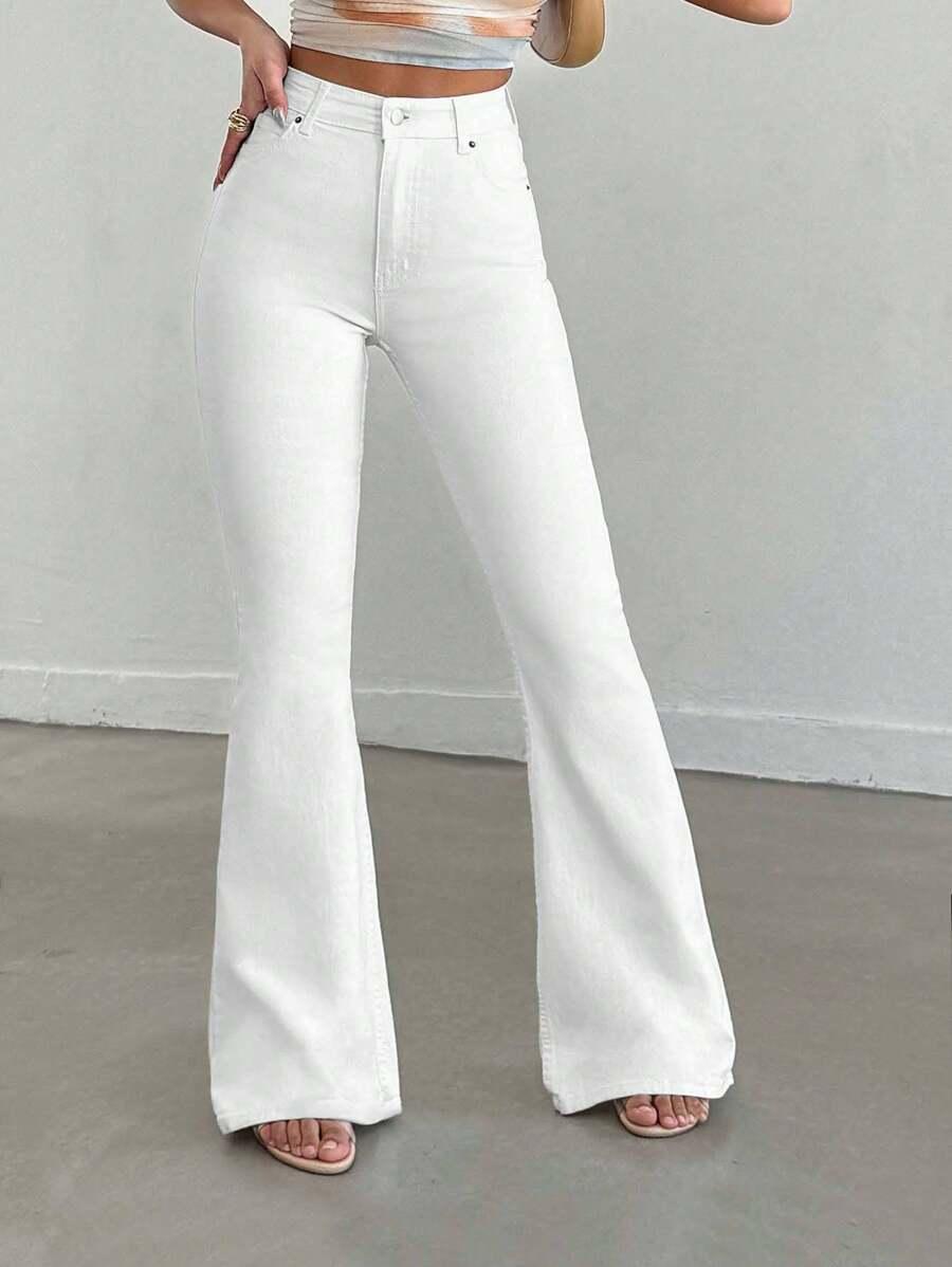 BIAŁE SPODNIE JEANS