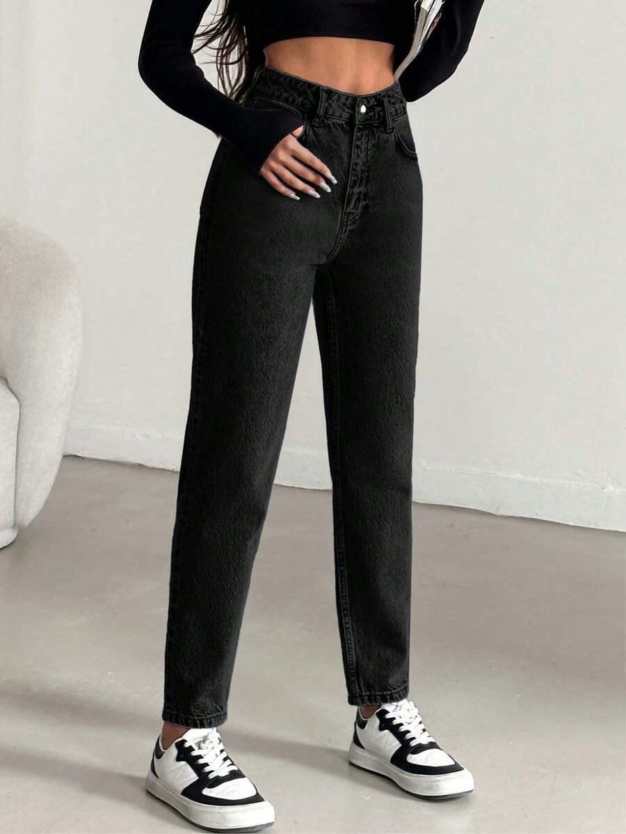 spodnie mom jeans wysoki stan
