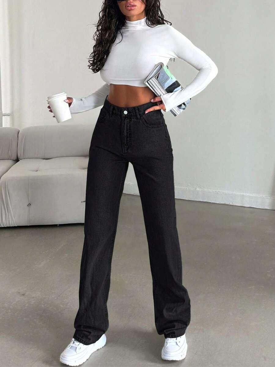 czarne spodnie jeans 