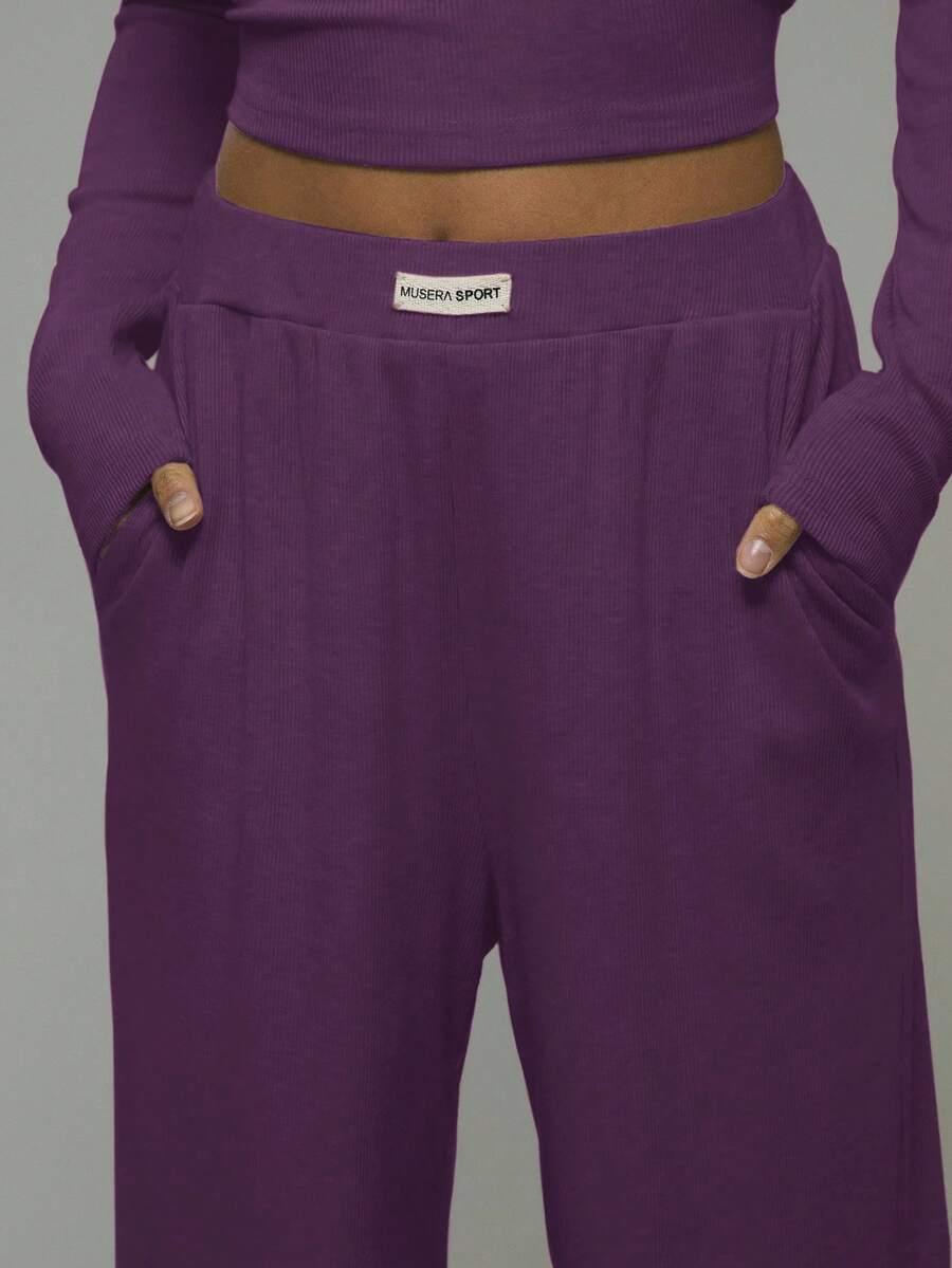 fioletowe spodnie casual