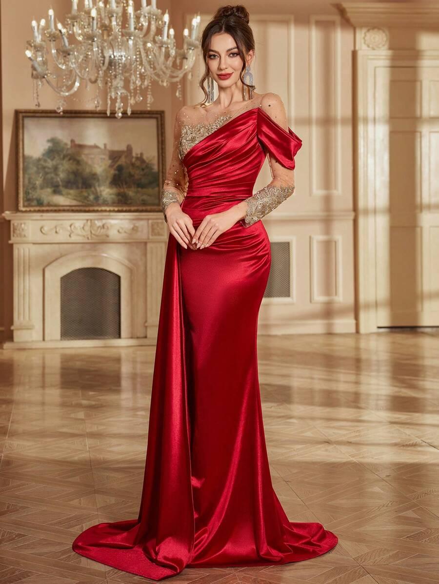 czerwona maxi sukienka