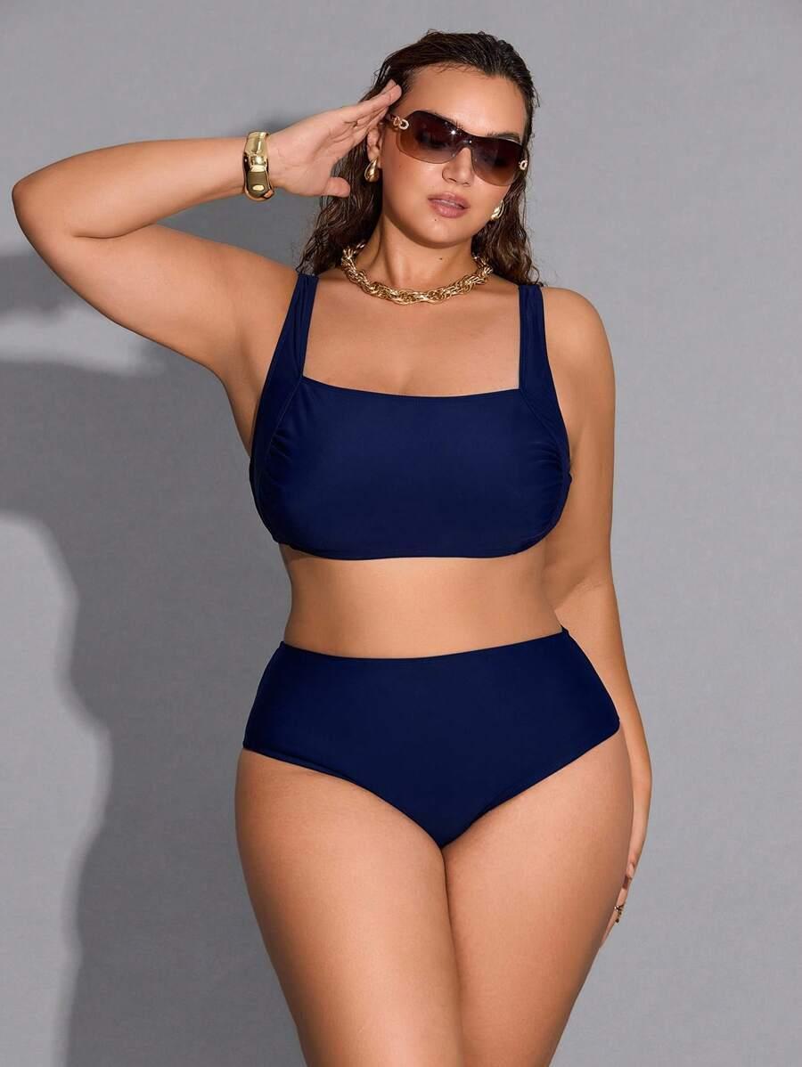 granatowy komplet bikini 