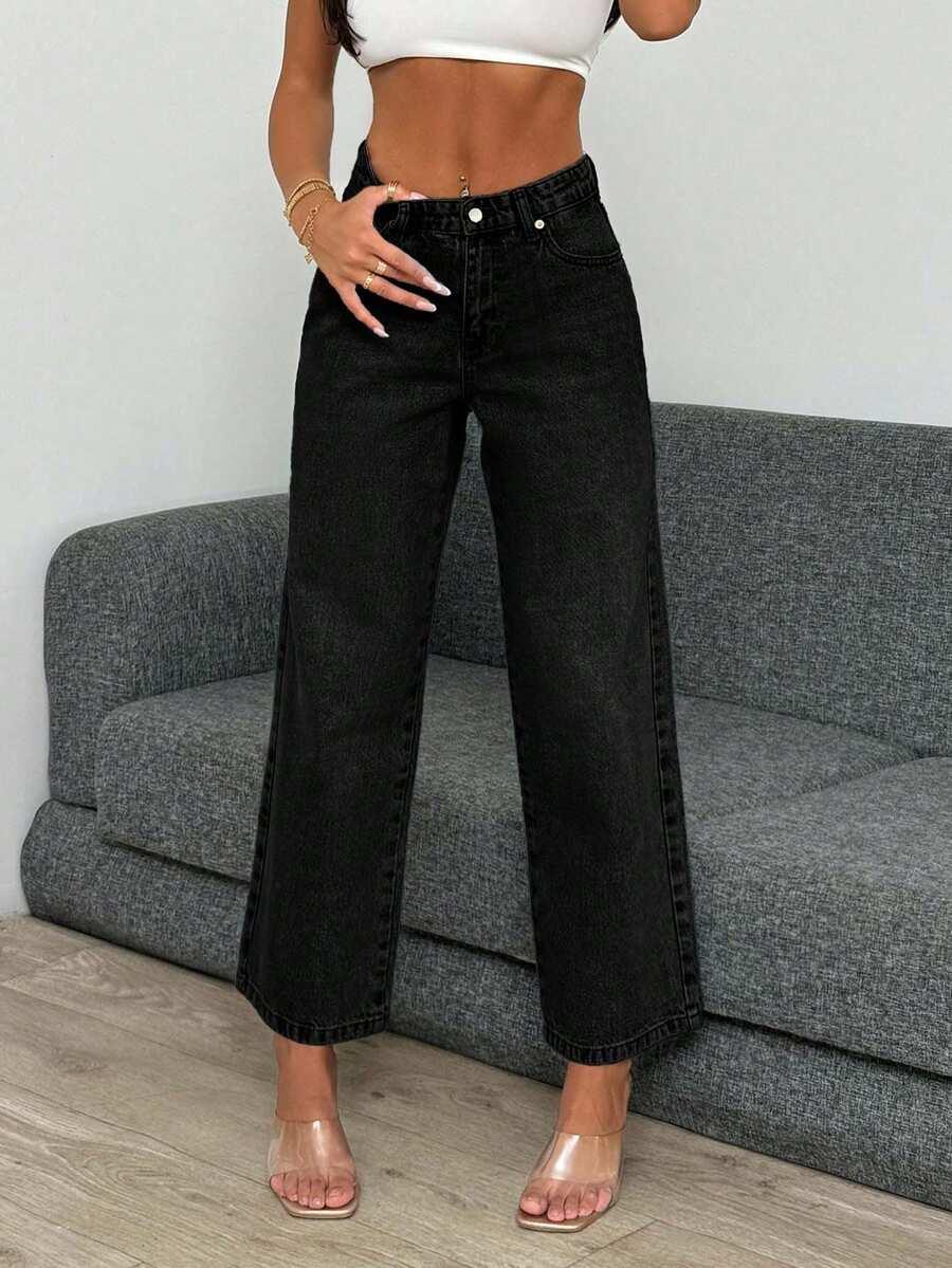 CZARNE SPODNIE JEANS