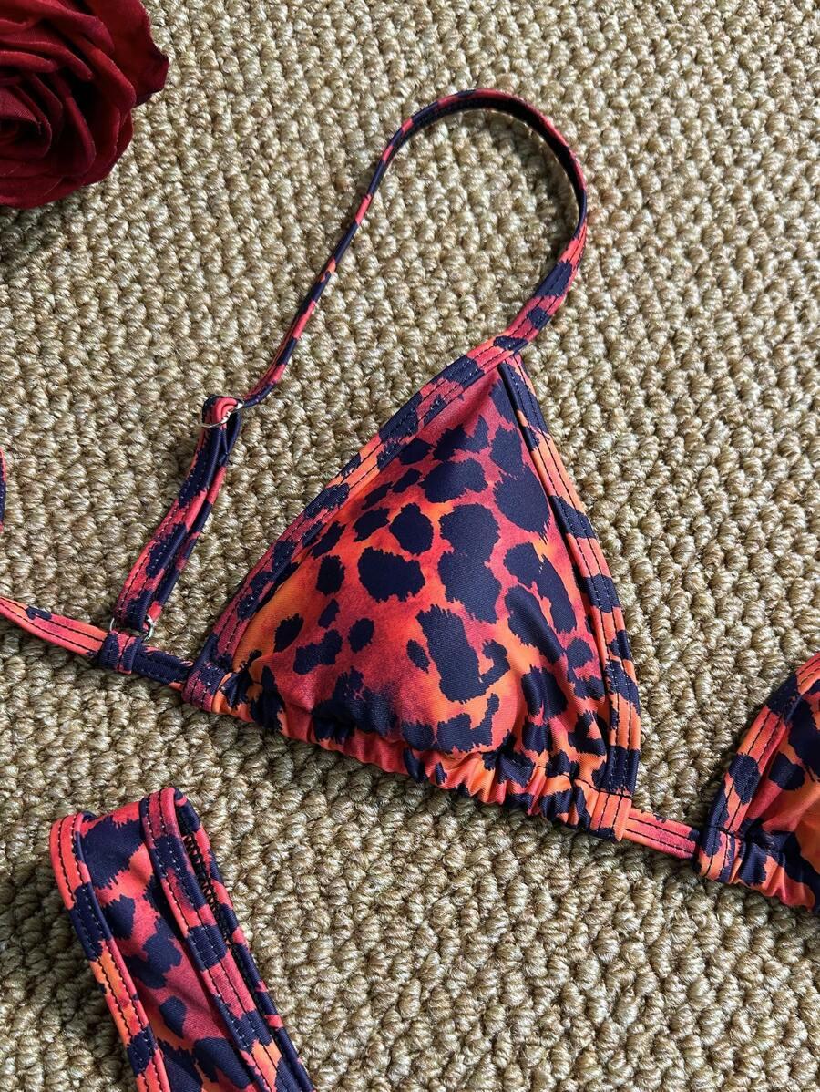 dwuczęściowy strój kąpielowy animal print