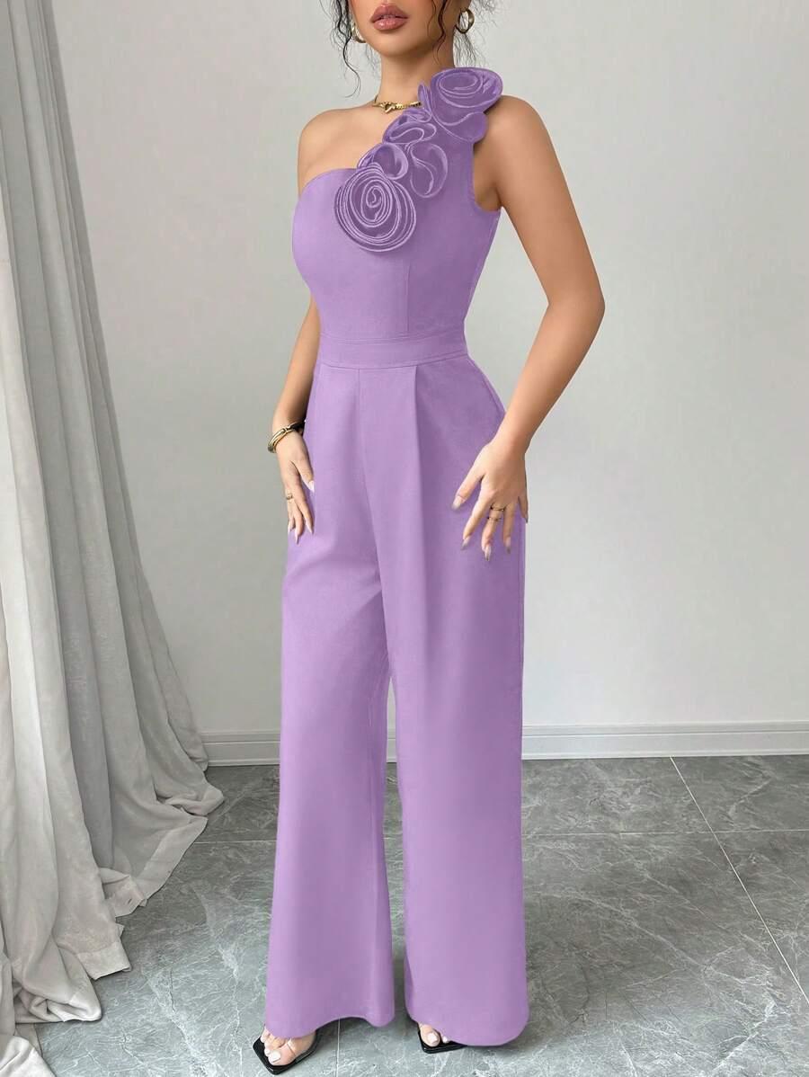 ELEGANCKI KOMBINEZON Z APLIKACJĄ 3D
