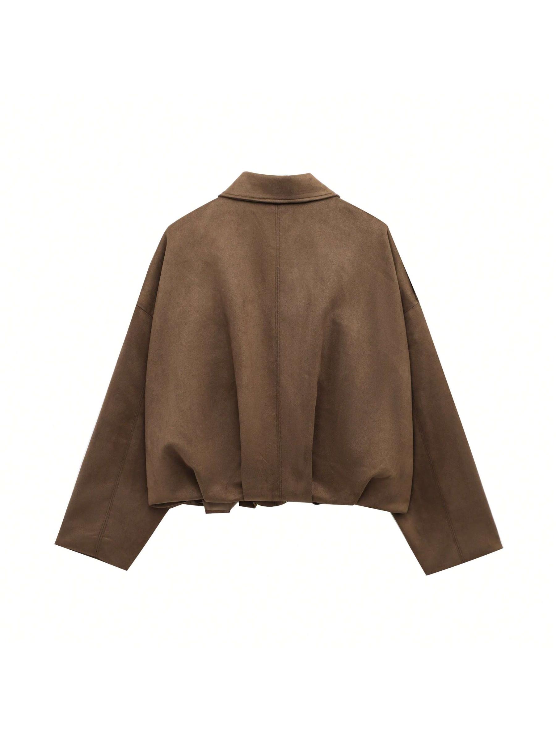 brązowa kurtka bomber 