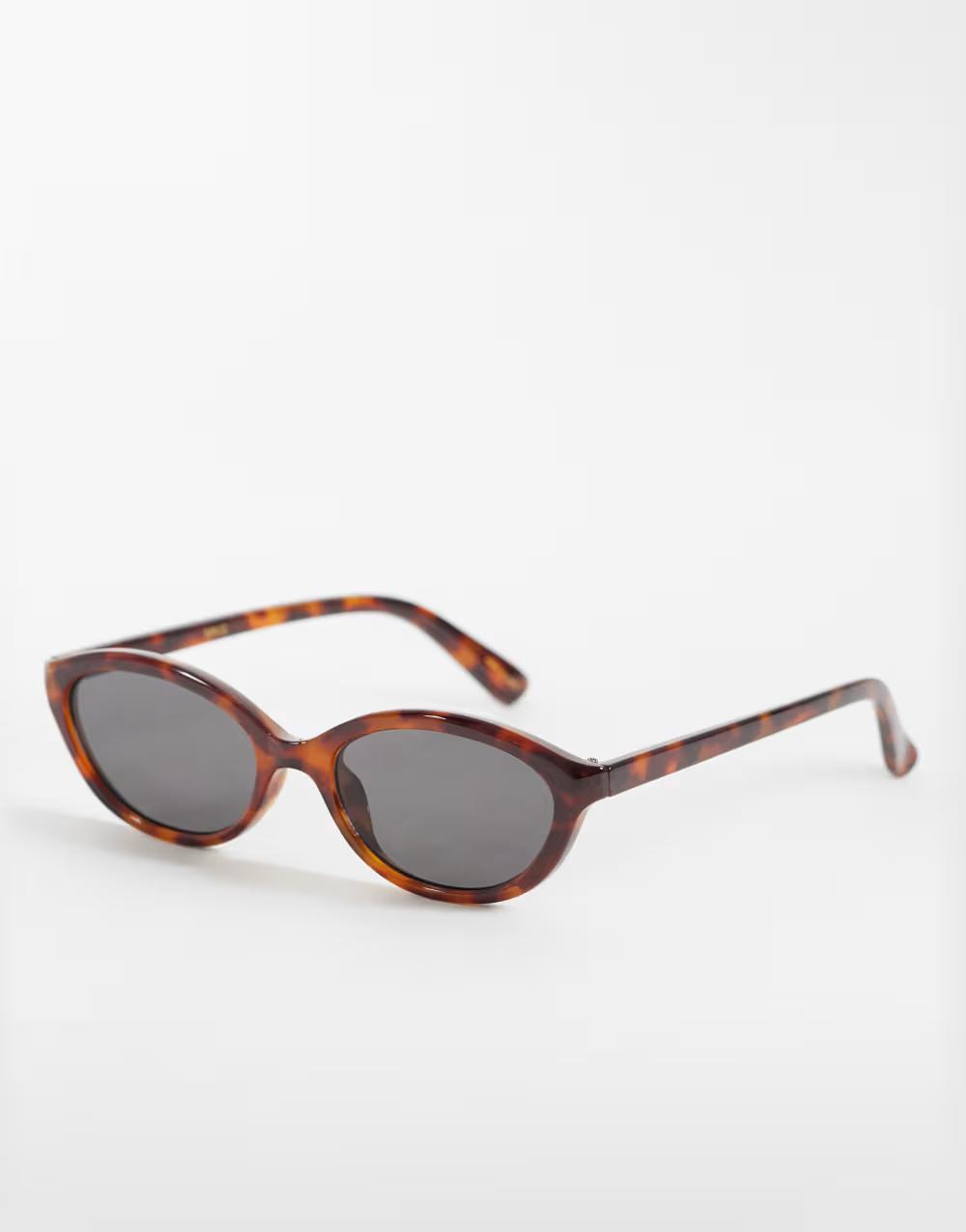 OWALNE BRĄZOWE OKULARY PRZECIWSŁONECZNE animal print