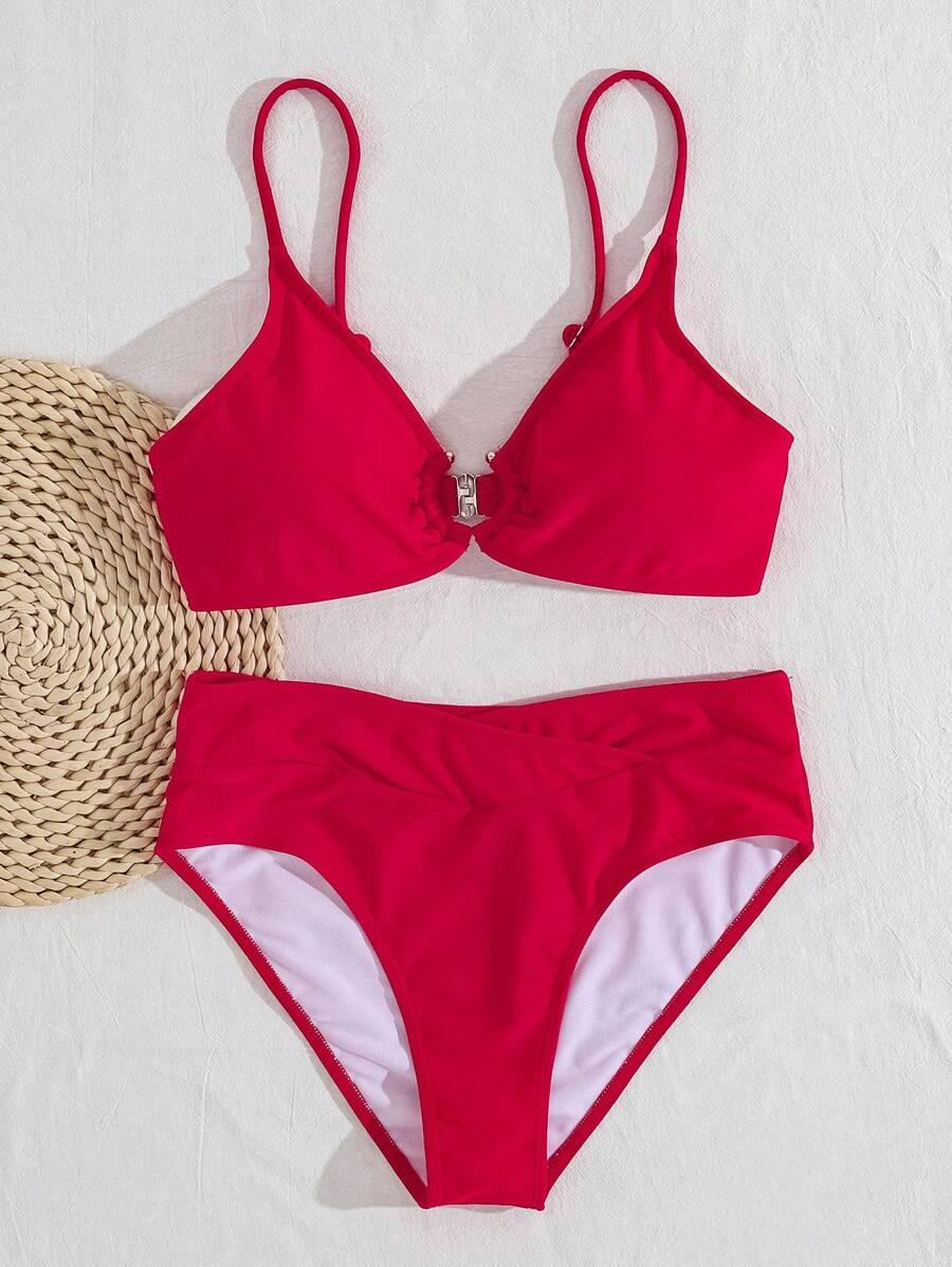 czerwony DÓŁ OD BIKINI FIGI