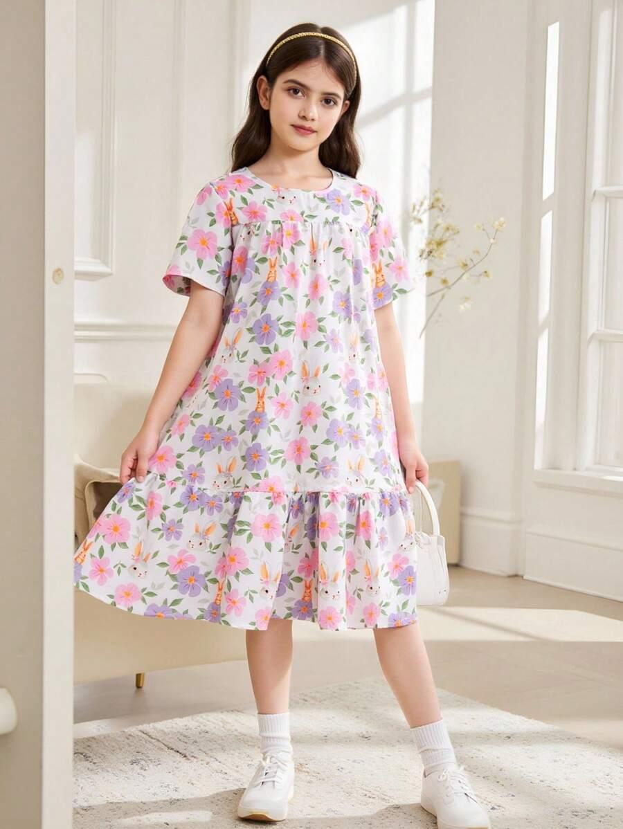 SUKIENKA OVERSIZE W KWIATY