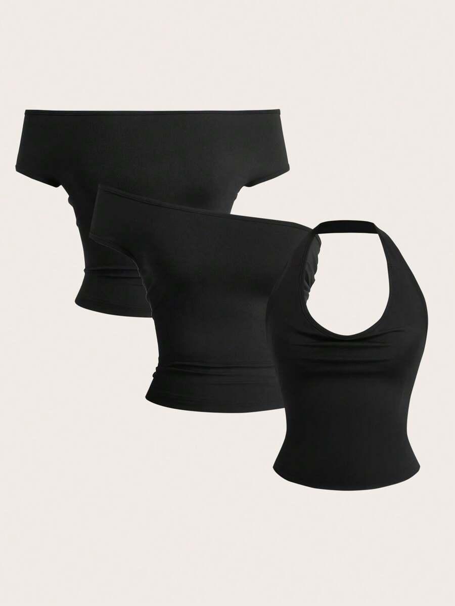 CZARNY TOP CASUAL