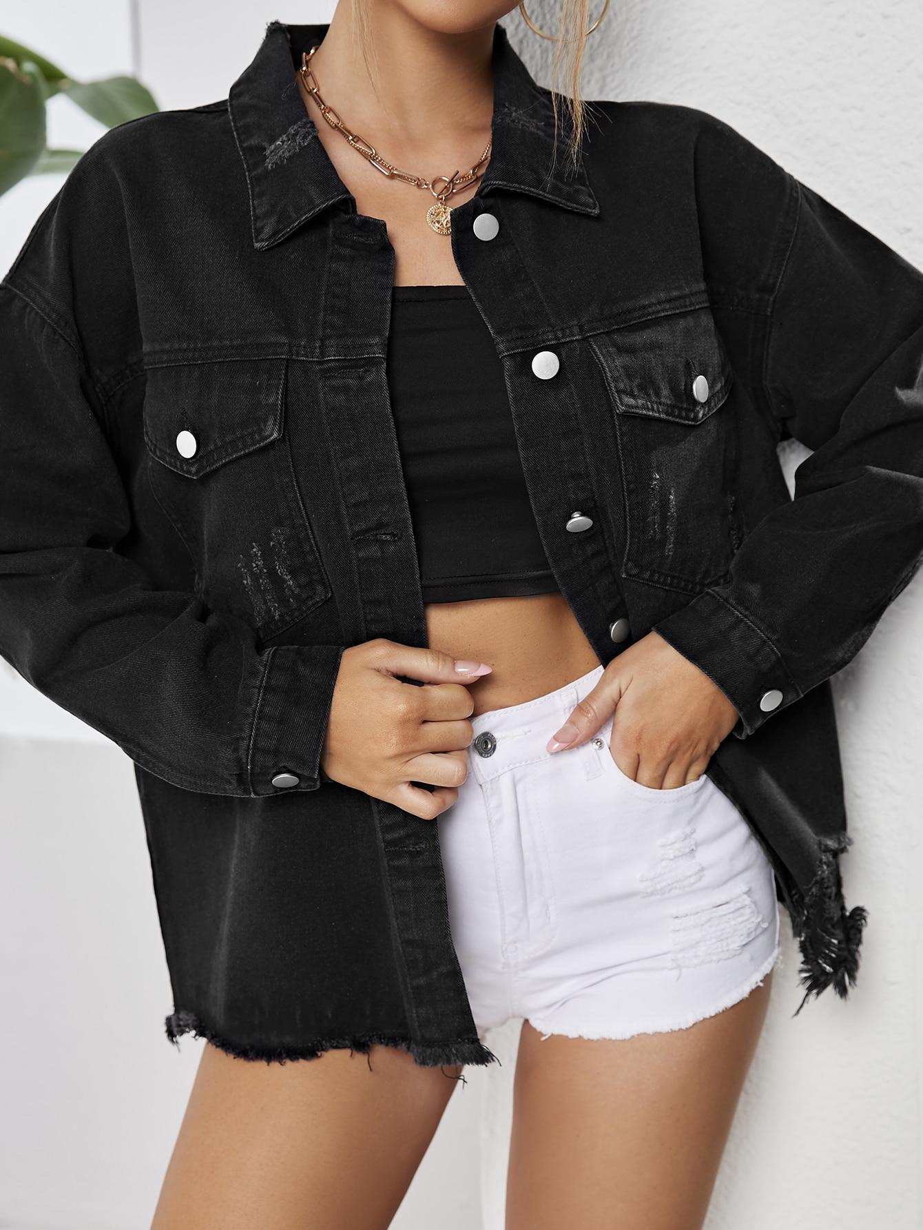 CZARNA KURTKA JEANS