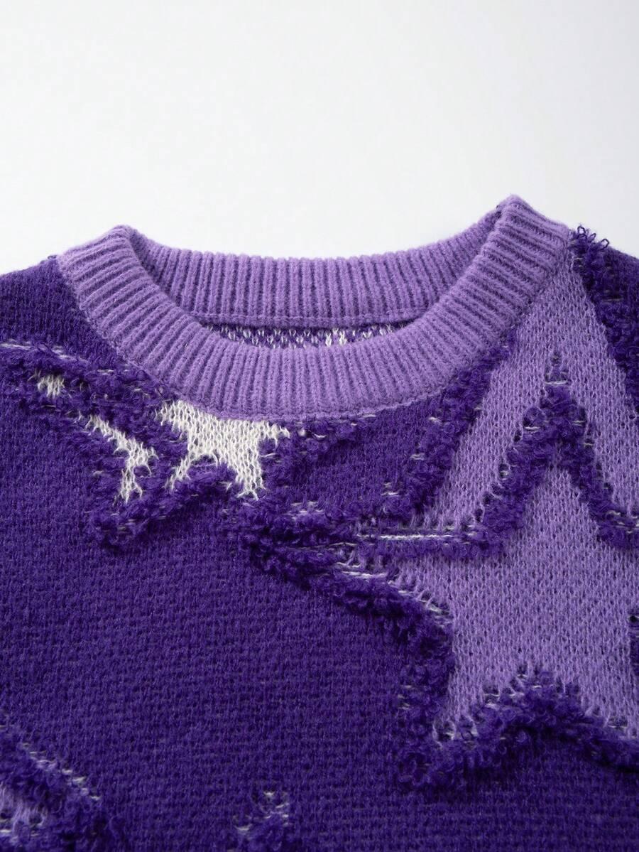 FIOLETOWY SWETER WZÓR 