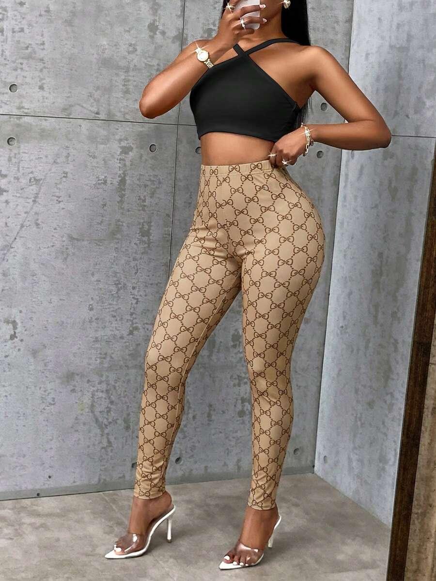 BEŻOWE LEGGINSY CASUAL