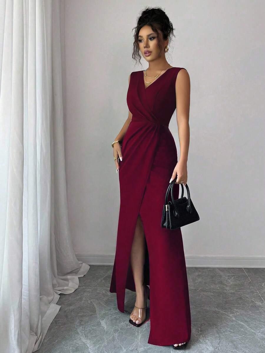 czerwona maxi sukienka