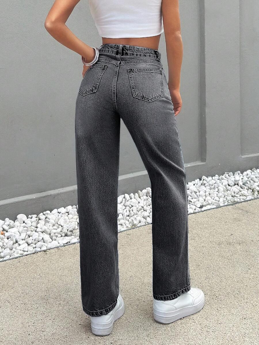 SZARE SPODNIE JEANS