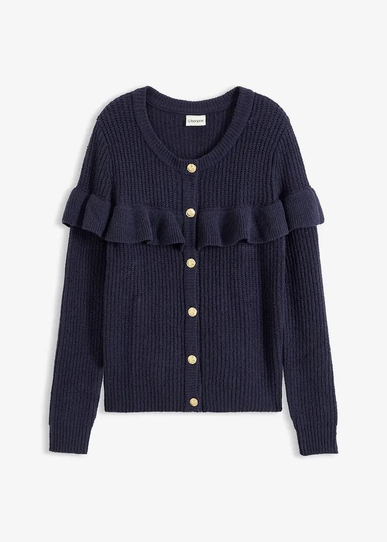 SWETER DAMSKI BEZ KOŁNIERZYKA ROZPINANY
