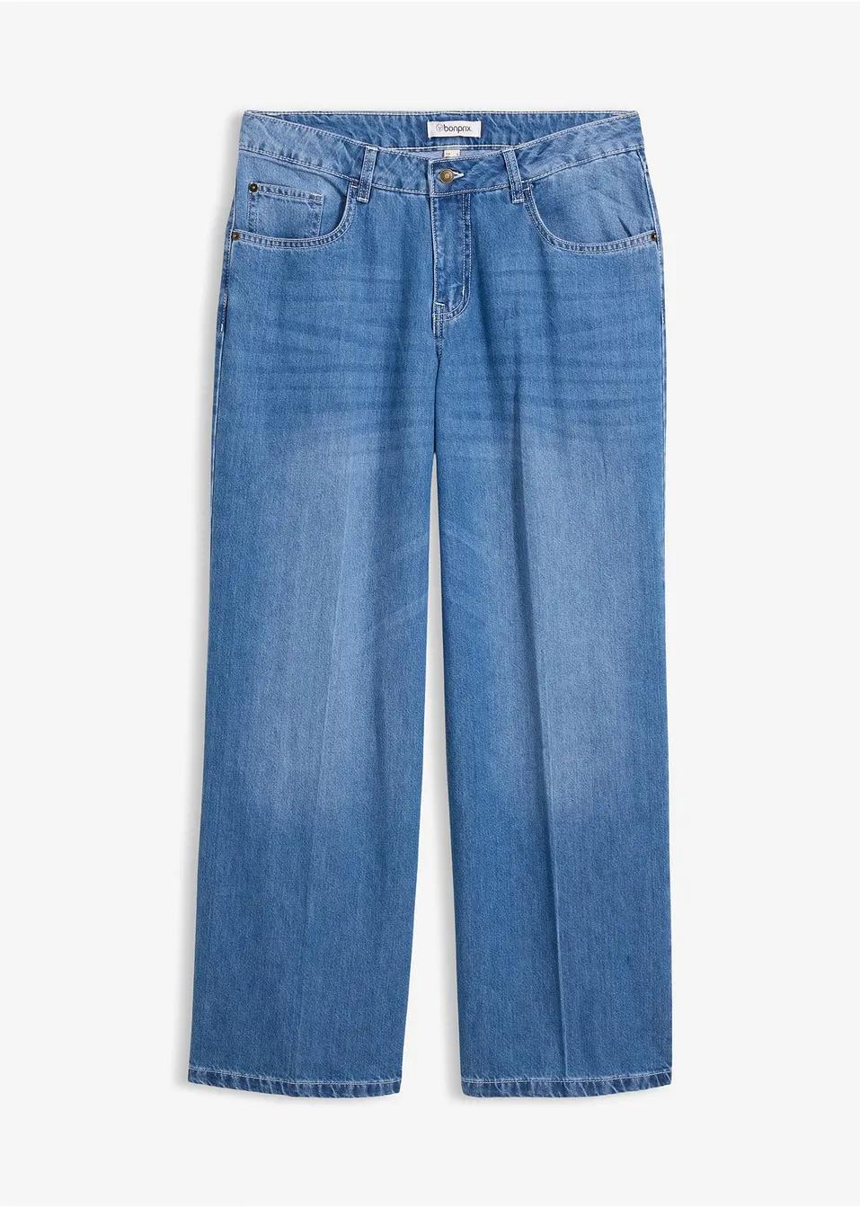 NIEBIESKIE SPODNIE JEANS SZEROKIE NOGAWKI 