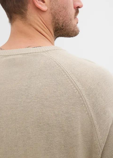 SWETER Z DOMIESZKĄ LNU