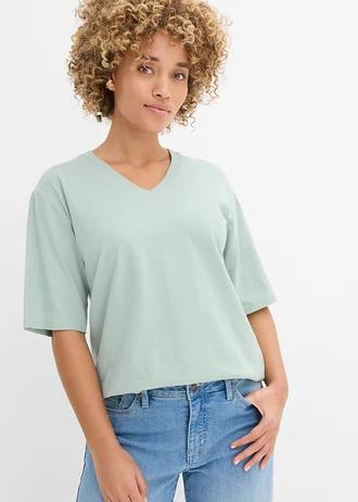 czarny t-shirt v-neck