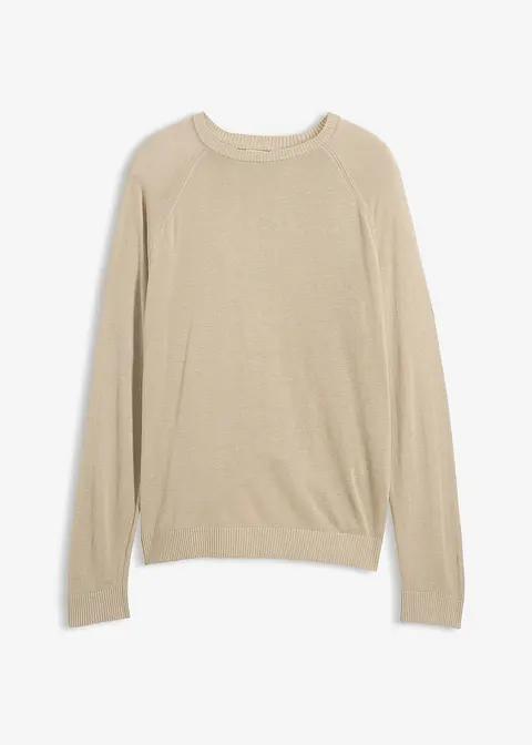 SWETER Z DOMIESZKĄ LNU