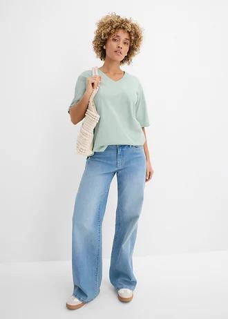 czarny t-shirt v-neck