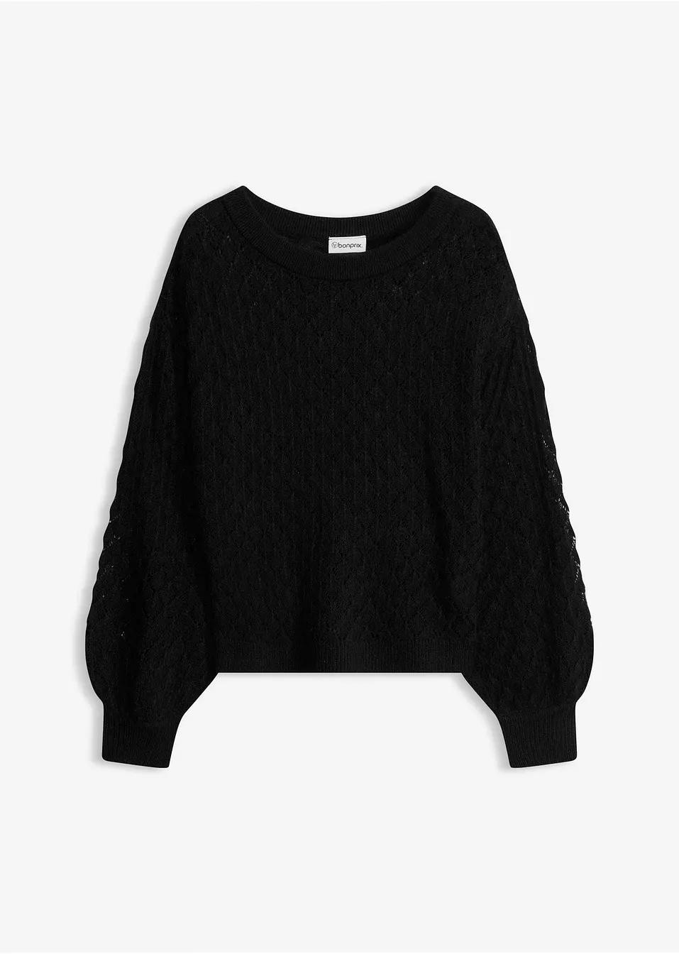 SWETER DAMSKI AŻUROWY  DEKOLT OKRĄGŁY