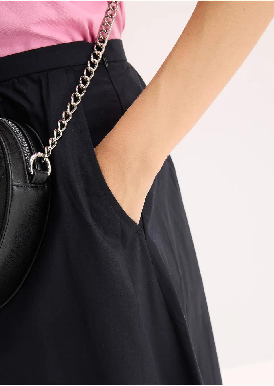 SPÓDNICA MIDI ROZKLOSZOWANA PLUS SIZE BAWEŁNA