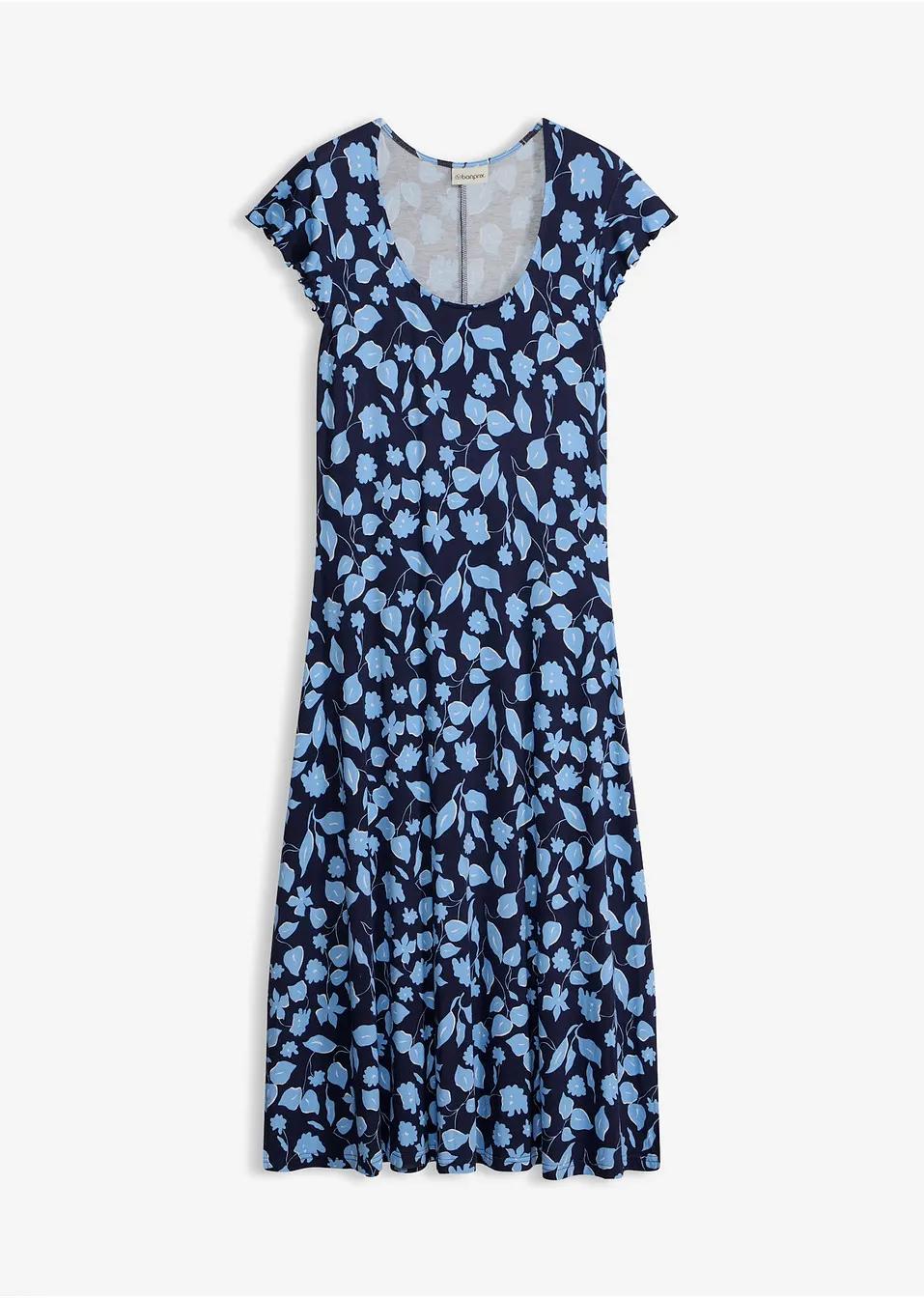 SUKIENKA DZIANINOWA MAXI PLUS SIZE Z KWIATOWYM WZOREM