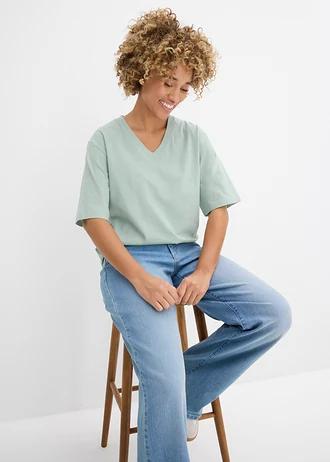 czarny t-shirt v-neck