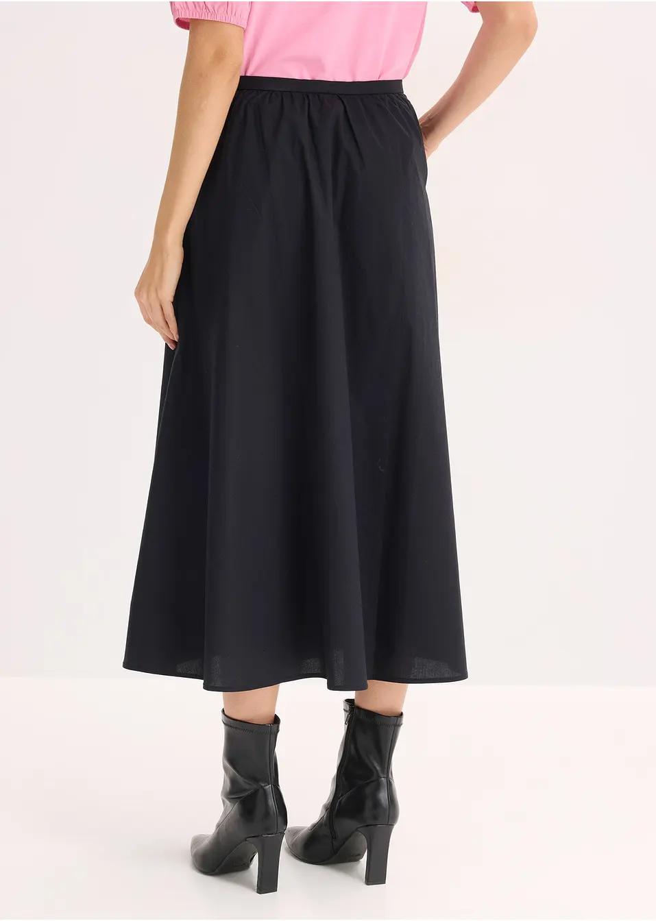 SPÓDNICA MIDI ROZKLOSZOWANA PLUS SIZE BAWEŁNA