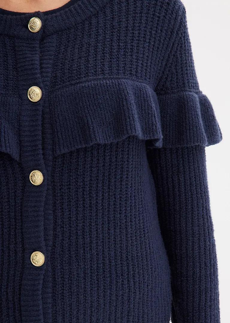SWETER DAMSKI BEZ KOŁNIERZYKA ROZPINANY