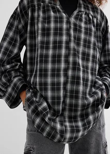 bluzka oversize w kratkę