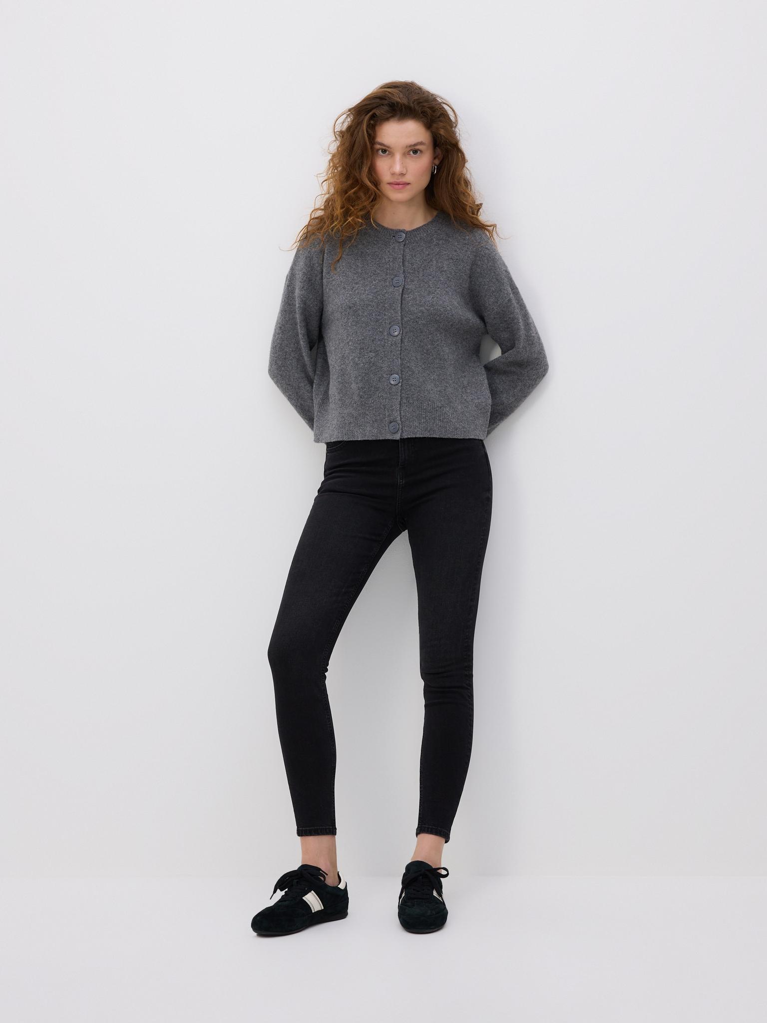 spodnie jeans rurki wysoki stan